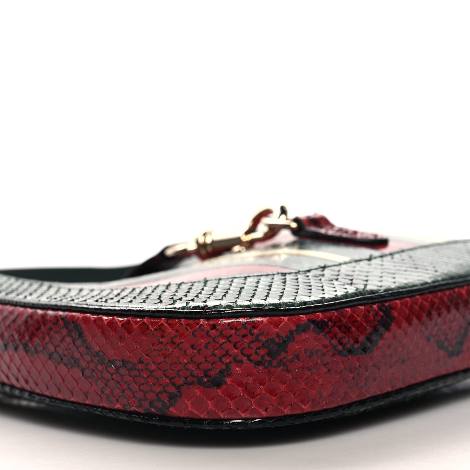 Gucci Snakeskin Web Small Jackie 1961 Hobo Green 9 of 11