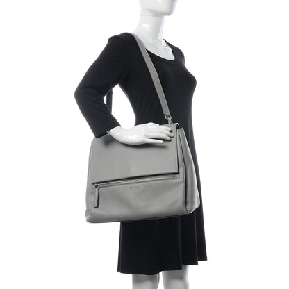 Givenchy Grained Calfskin Medium Pandora Pure Flap Bag Pearl Grey 2 of 9