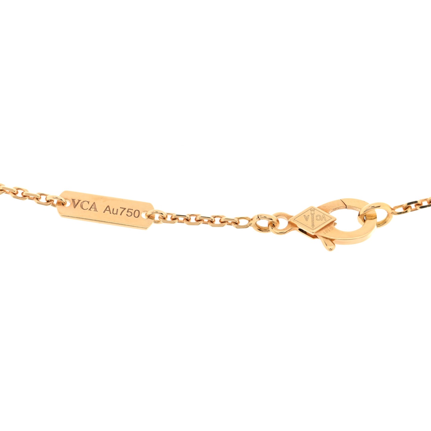 18K Yellow Gold Mother of Pearl Vintage Alhambra Pendant Necklace