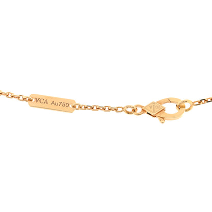Van Cleef & Arpels 18K Yellow Gold Mother of Pearl Vintage Alhambra Pendant Necklace 4 of 4