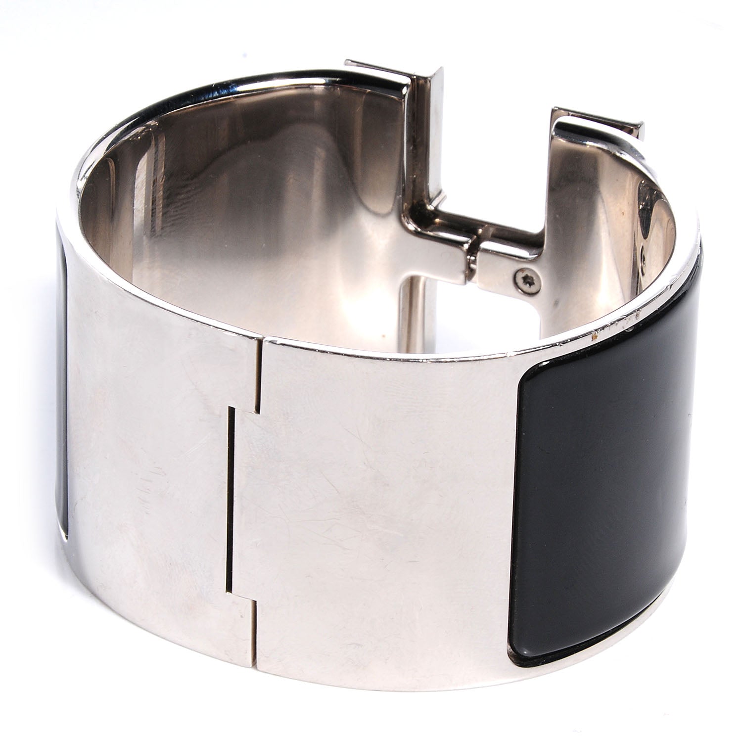 Hermes Palladium Clic Clac H Extra Wide Bracelet PM Black 4 of 5
