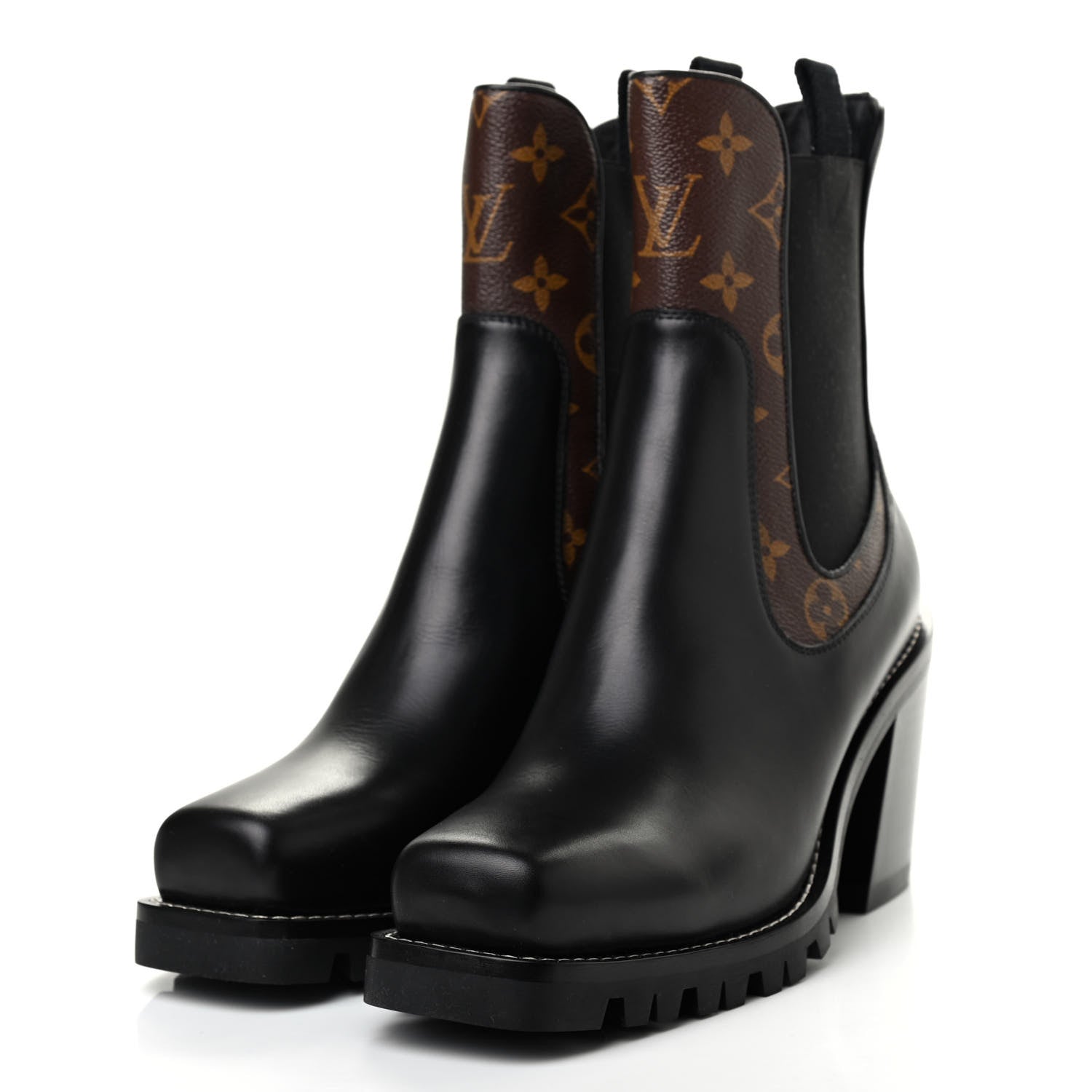 Louis Vuitton Patent Monogram Limitless Ankle Boots 41 Black 3 of 8