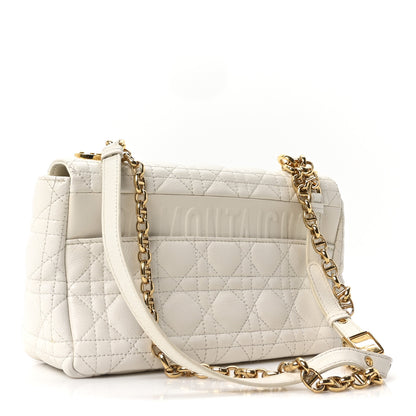 Christian Dior Supple Calfskin Cannage Medium Caro Bag Ivory 3 of 10