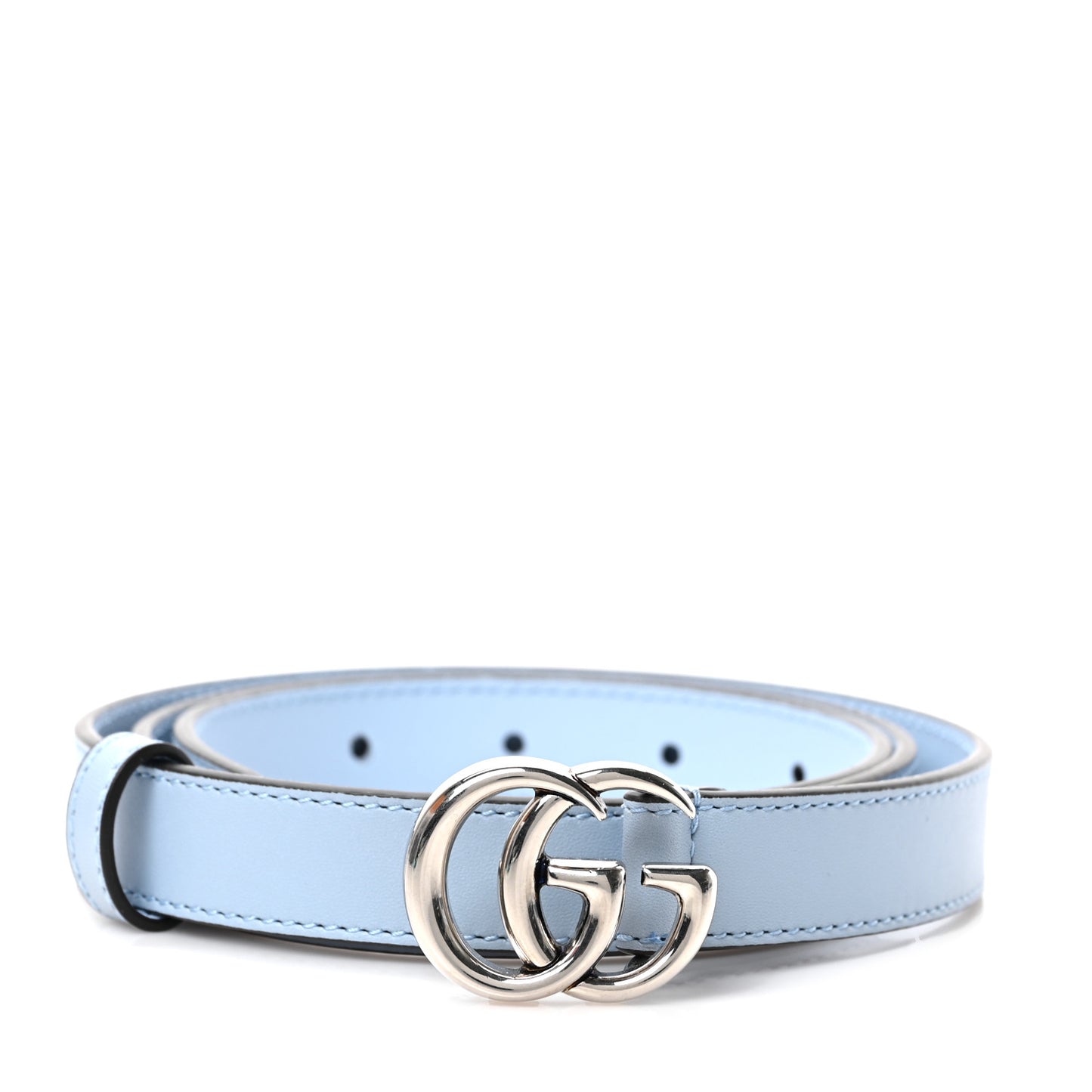 Moon Calfskin Palladium Double G 20mm Belt 90 36 Porcelain Light Blue