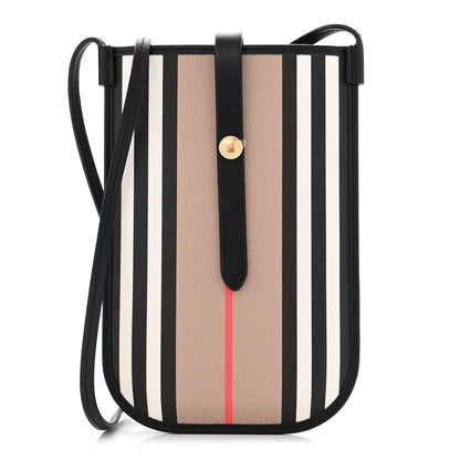 Burberry E-Canvas Calfskin Icon Stripe Anne Phone Case With Strap Archive Beige 1 of 12