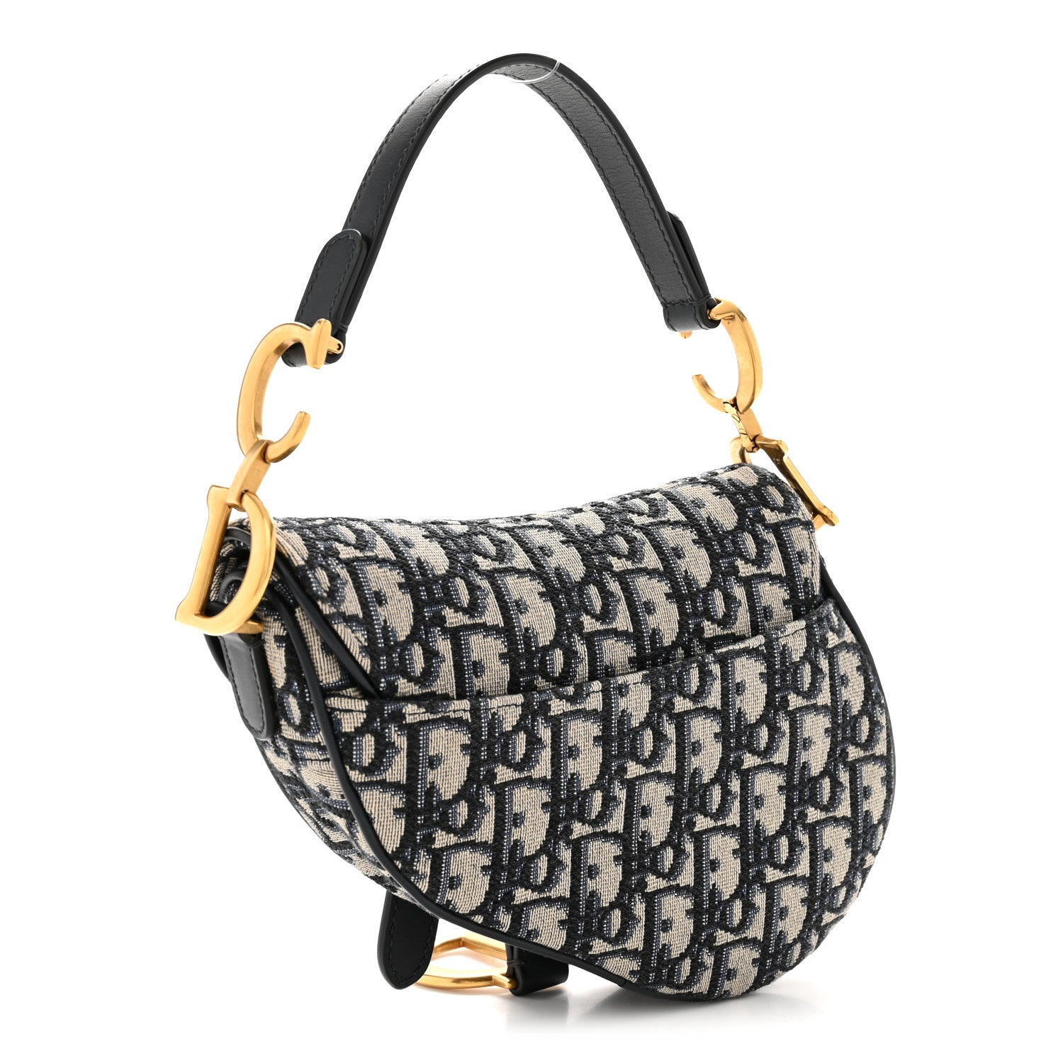 Christian Dior Oblique Mini Saddle Bag Blue 3 of 10