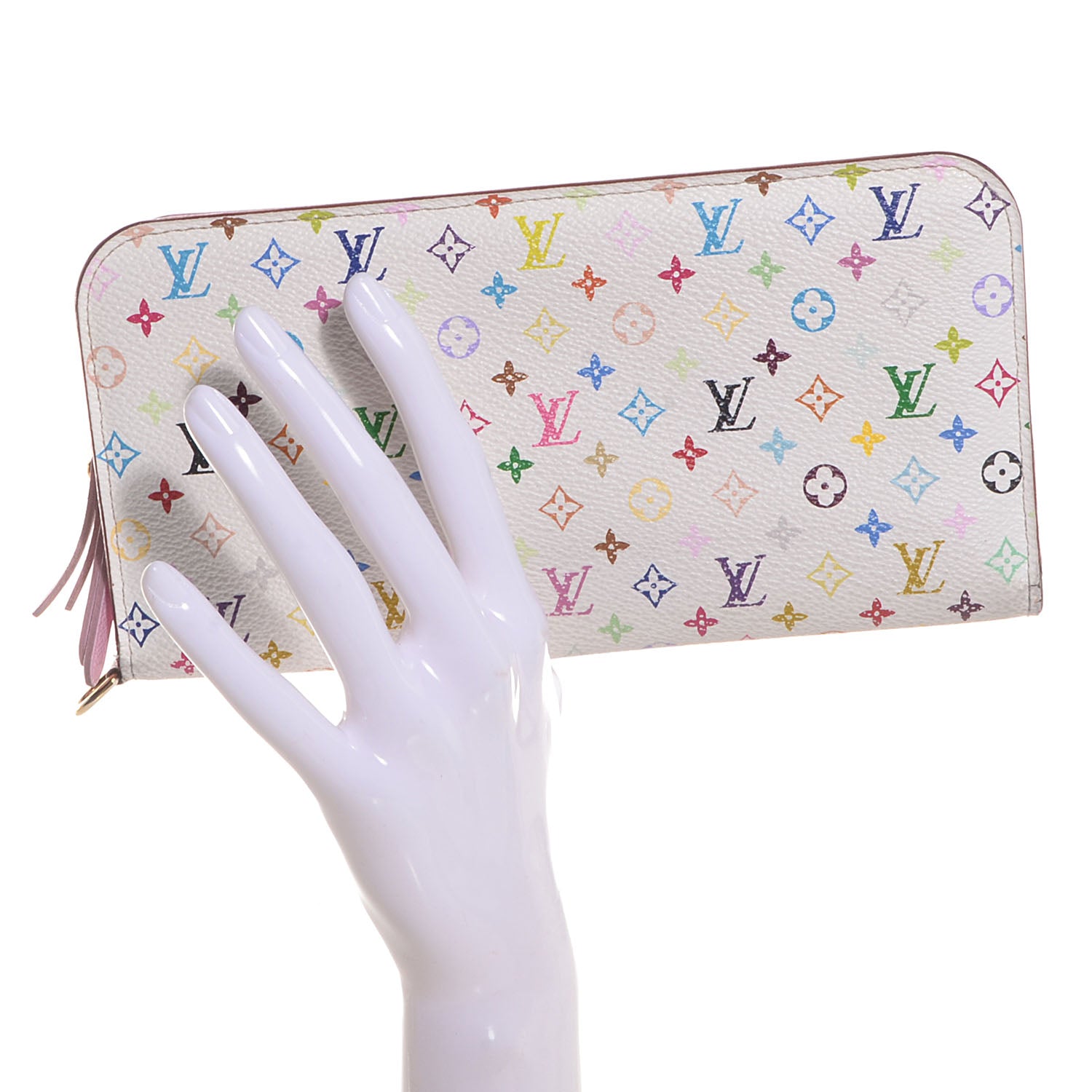 Louis Vuitton Monogram Multicolor Insolite Wallet White Litchi 2 of 7