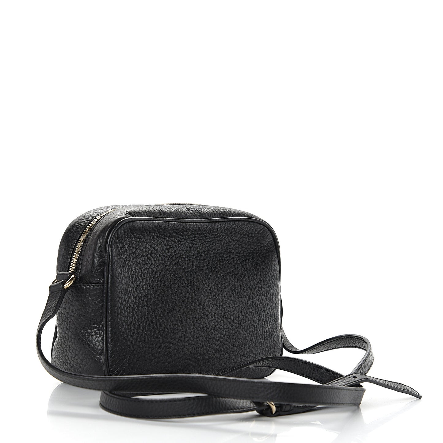 Pebbled Calfskin Small Soho Disco Bag Black