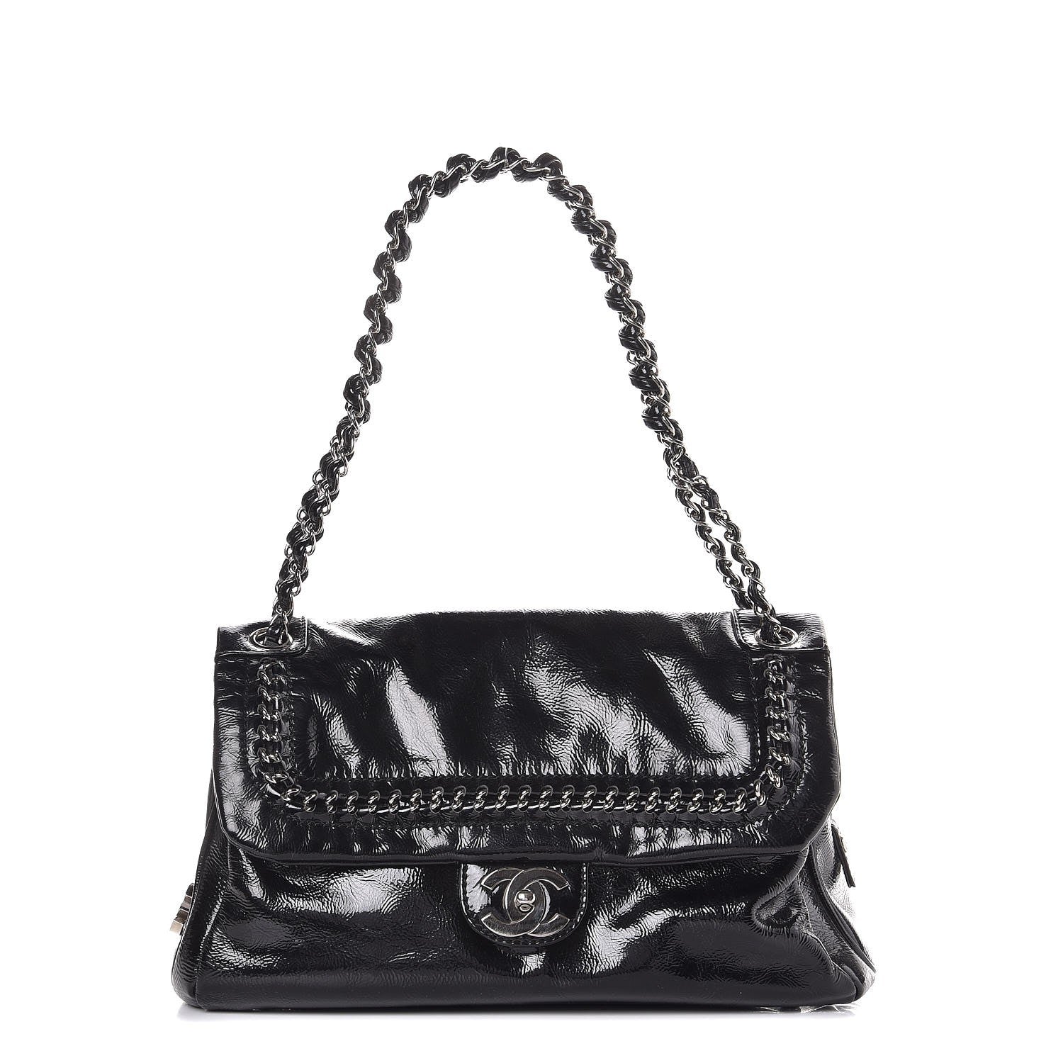 Chanel Patent Large Luxe Ligne Flap Black 1 of 7