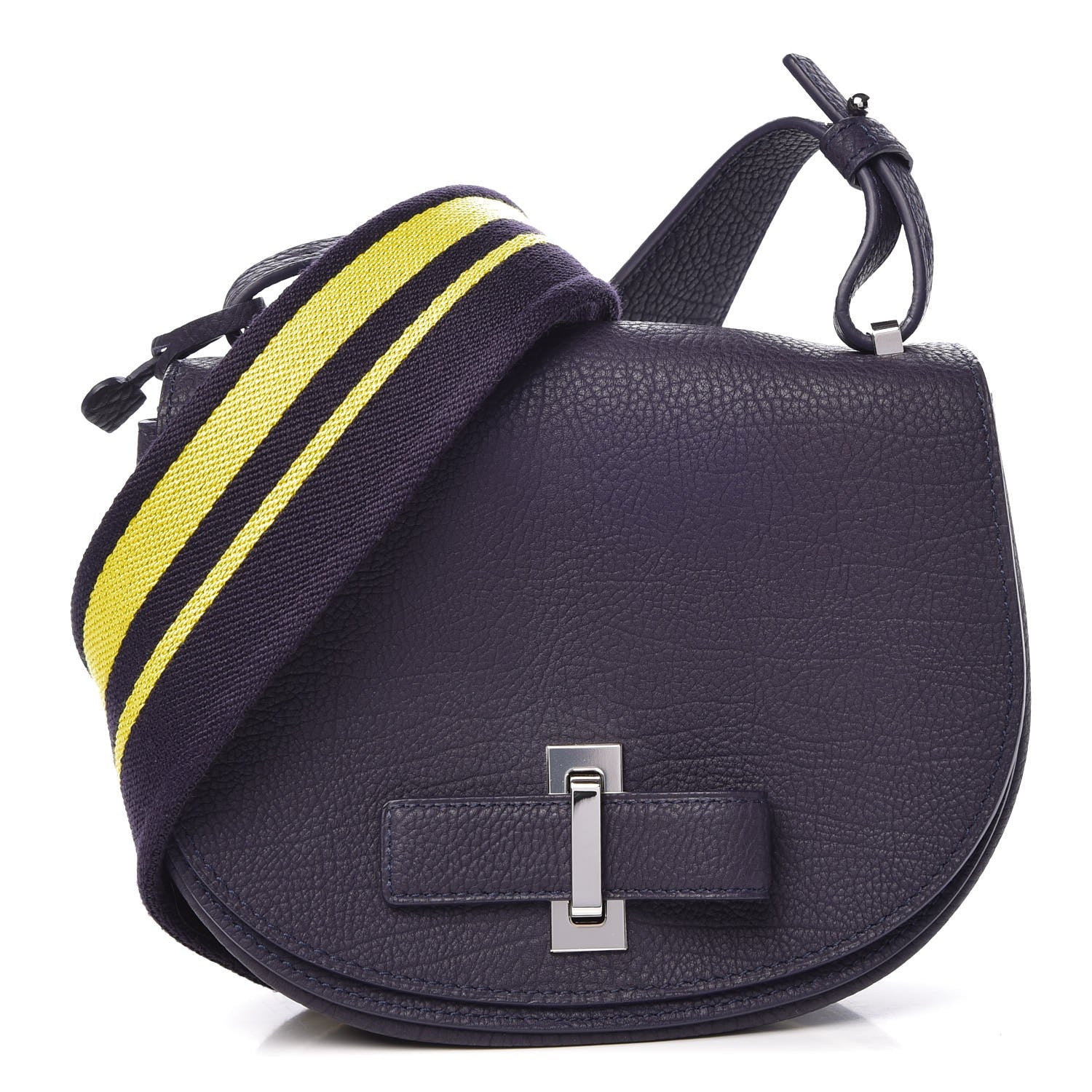 Delvaux Crispy Calfskin Mini Le Mutin Saddle Navy 1 of 9