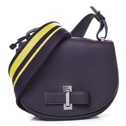 Delvaux Crispy Calfskin Mini Le Mutin Saddle Navy 1 of 9