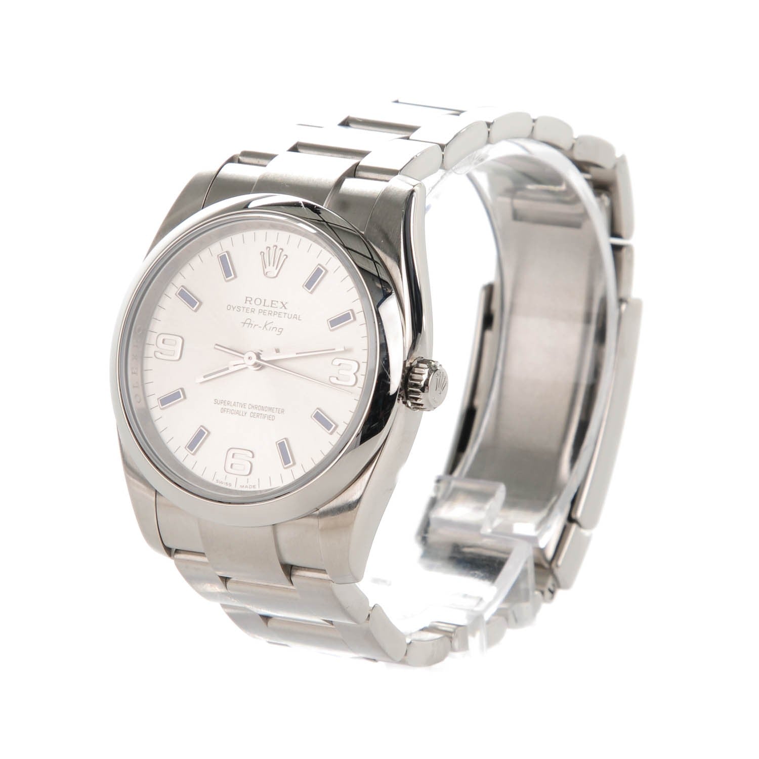 Rolex Stainless Steel 34mm Oyster Perpetual Air-King Watch Blue Index 114200 2 of 6