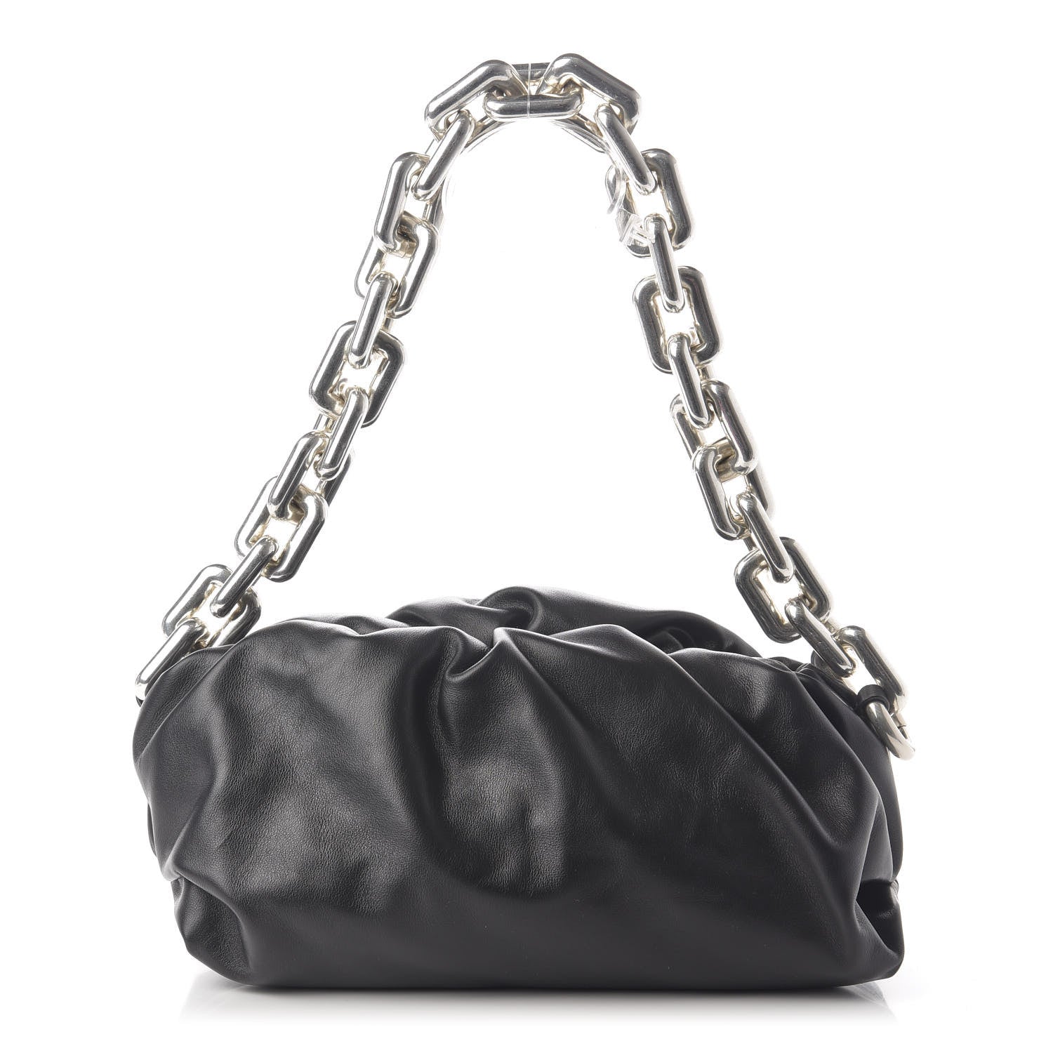 Bottega Veneta Calfskin The Pouch Chain Black 1 of 9