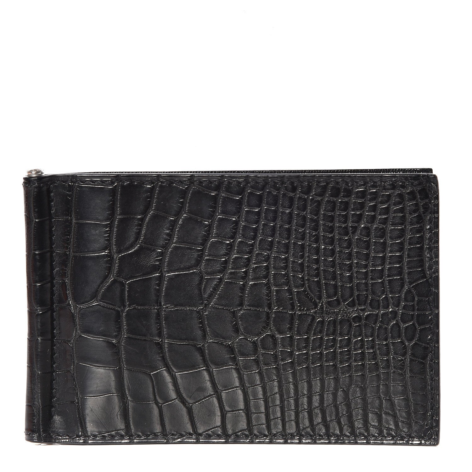 Hermes Shiny Alligator Poke Jungle Wallet Black 1 of 8
