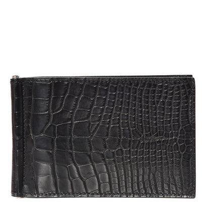 Hermes Shiny Alligator Poke Jungle Wallet Black 1 of 8