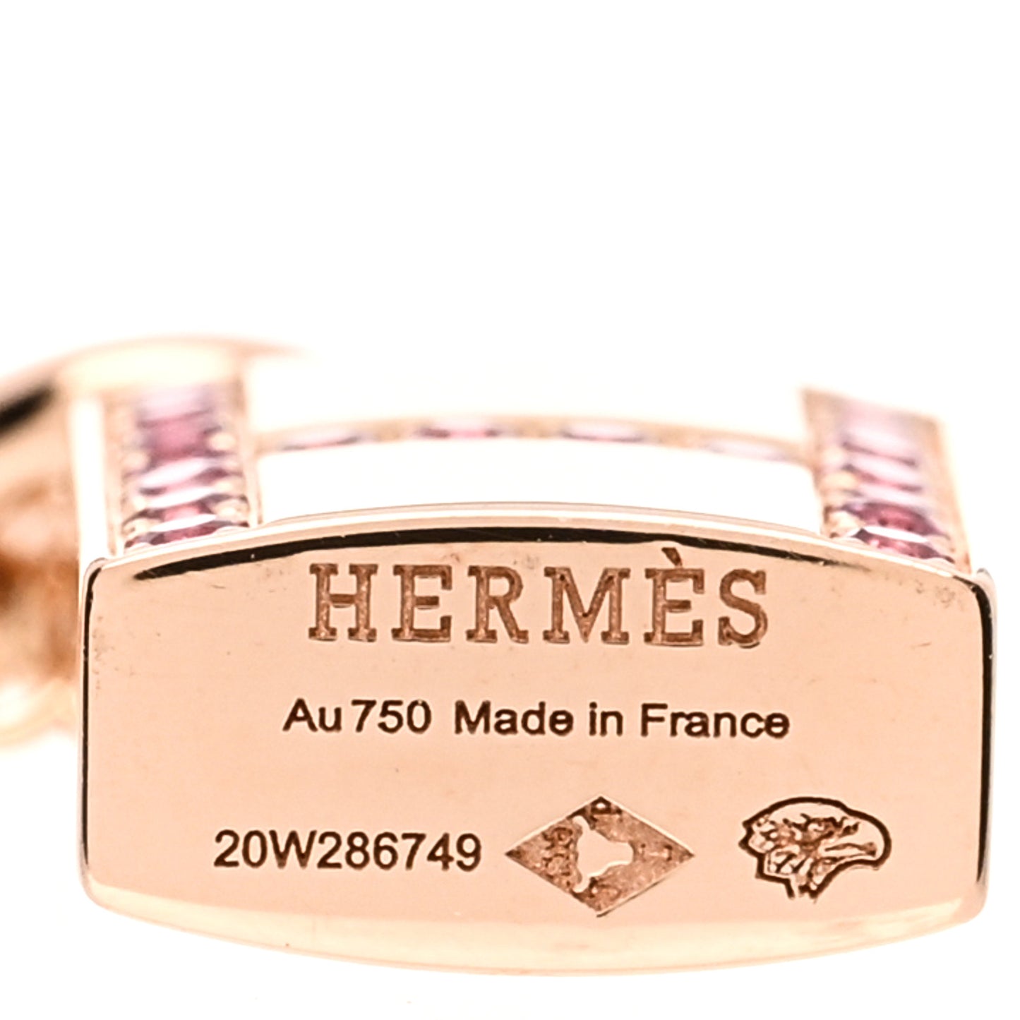 18K Rose Gold Pink Sapphire Amulettes Cadenas Pendant Necklace