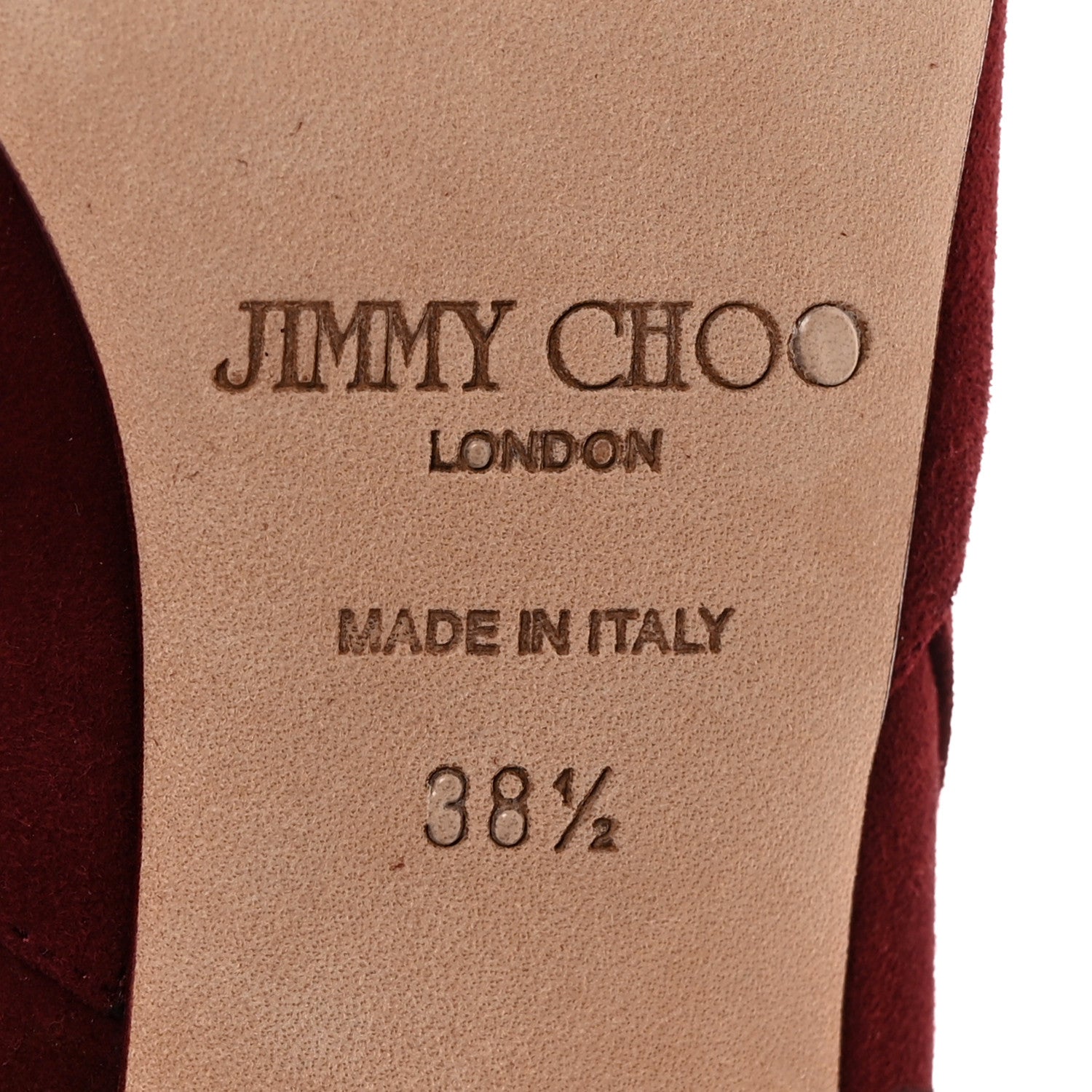 Jimmy Choo Suede Drift Cutout Peep Toe Ankle Boot 38.5 Burgundy 6 of 11