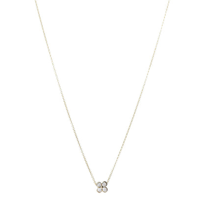 Tiffany 18K Yellow Gold Diamond Flower Pendant Necklace 1 of 6
