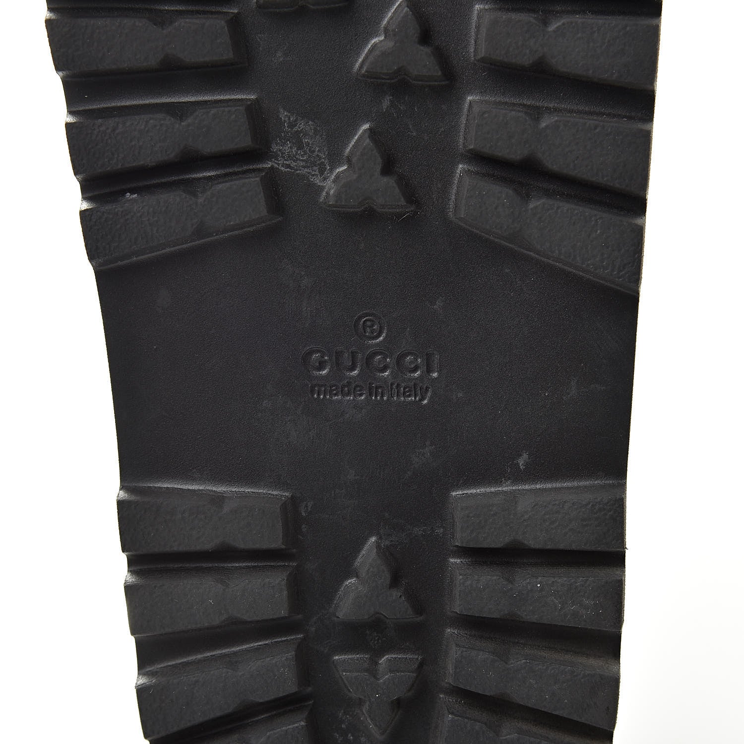 Gucci Rubber Web Mens Lug Sole Slide Sandals 8 Black Green Red 6 of 12
