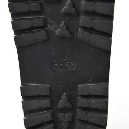 Gucci Rubber Web Mens Lug Sole Slide Sandals 8 Black Green Red 6 of 12