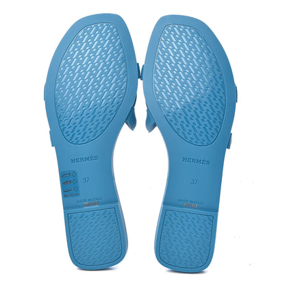 Hermes Rubber Aloha Sandals 37 Bleu Vif 5 of 8