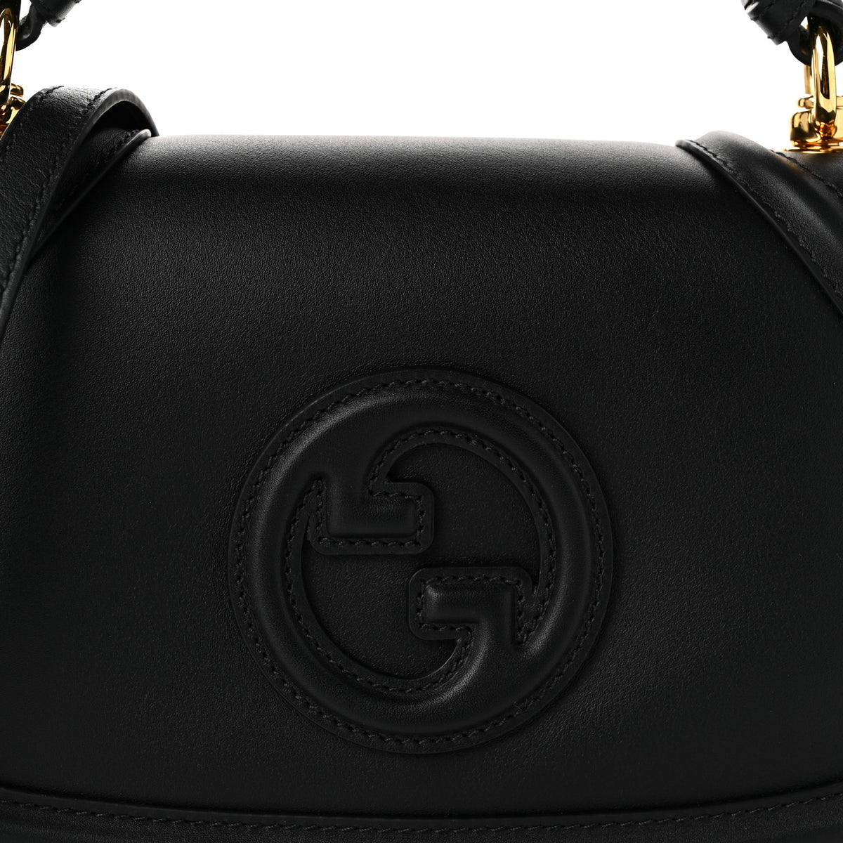 Roxy Calfskin Medium Blondie Top Handle Bag Black