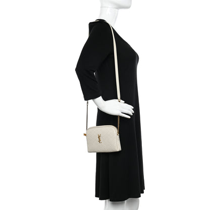 Saint Laurent Lambskin Quilted Gaby Zipped Pouch Crema Soft 2 of 11