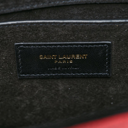 Saint Laurent Metallic Calfskin Small Classic Monogram Kate Satchel Red 6 of 10