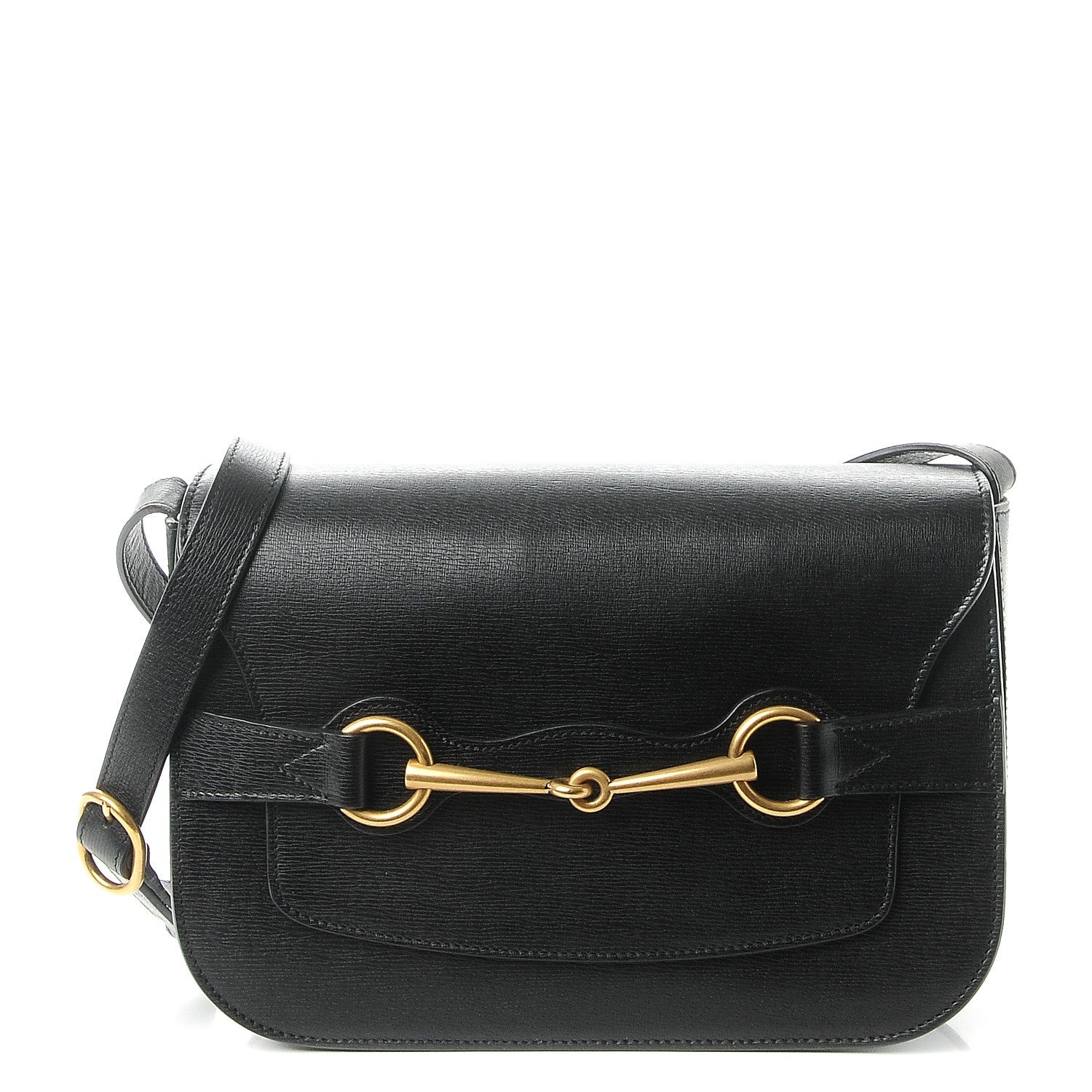 Gucci Textured Calfskin Bright Bit Flap Bag Nero Black 1 of 7