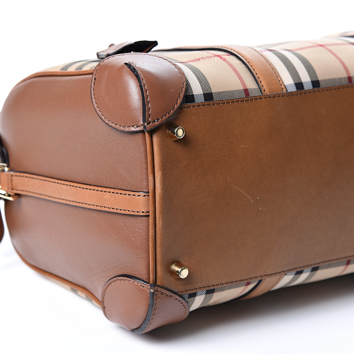 Burberry Horseferry Check Medium Alchester Bowling Bag Tan 10 of 11
