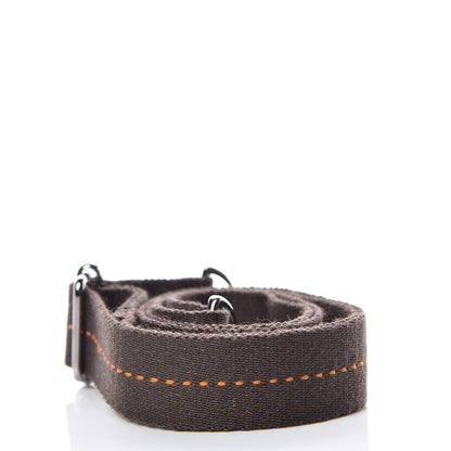 Hermes Toile Caravane Shoulder Strap Chocolate 2 of 4