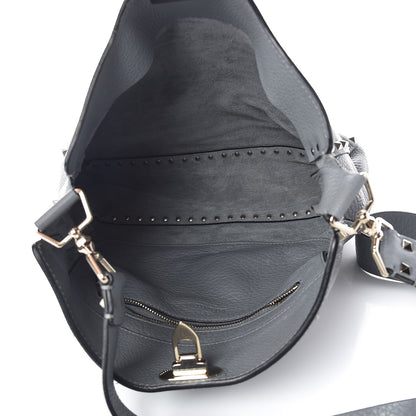 Valentino Garavani Pebbled Calfskin Large Rockstud Flip-Lock Messenger Bag Light Stone 5 of 15