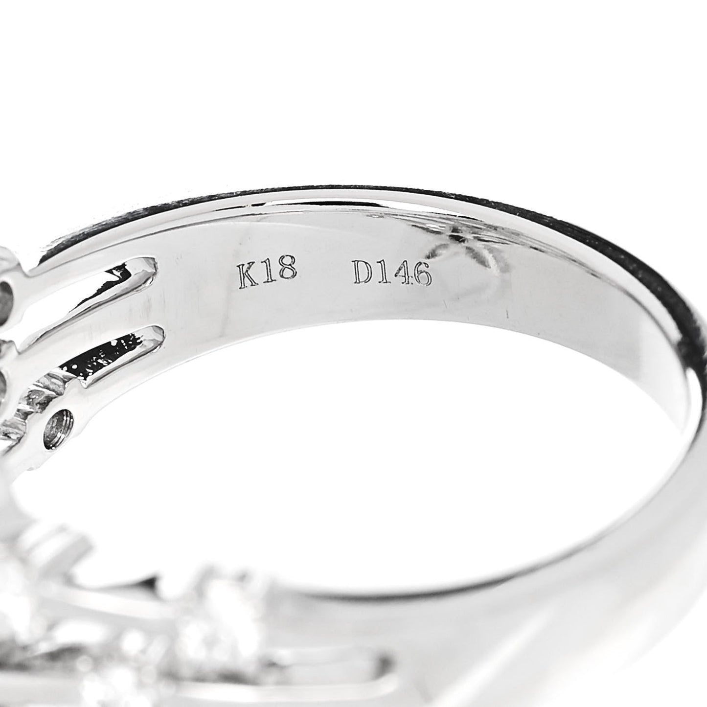 18K White Gold Diamond 1.46ctw Flower Ring 53 6.5