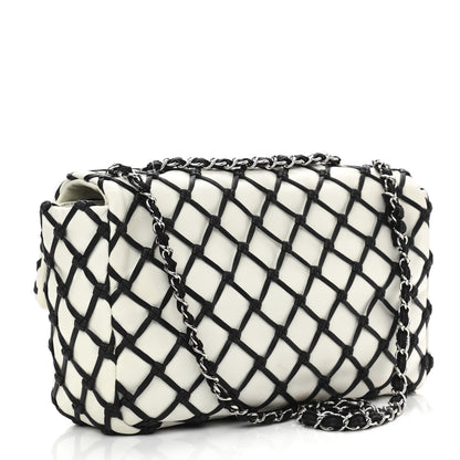 Chanel Lambskin Jumbo Canebiers Net Flap White 3 of 11