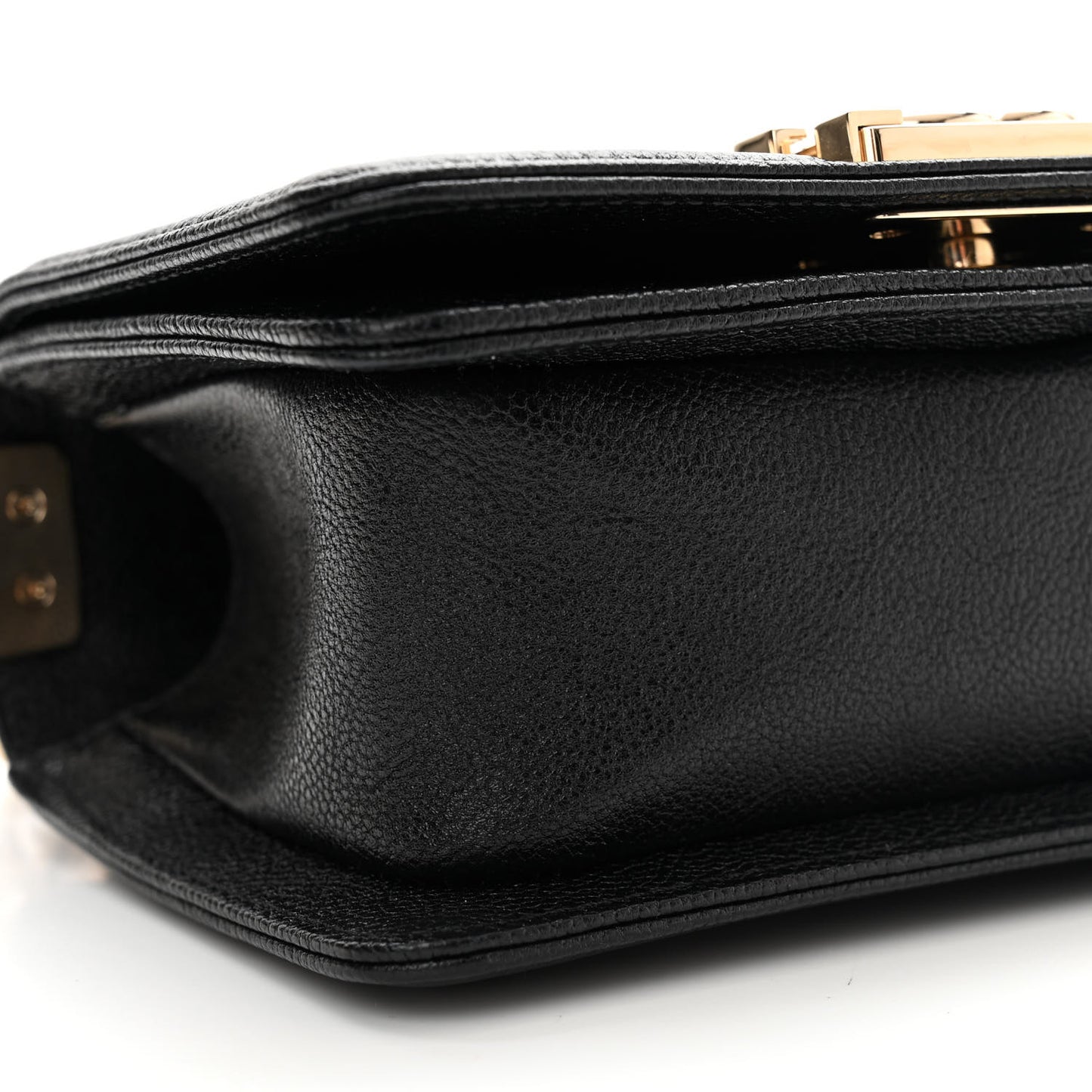 Caviar Chevron Quilted Mini Boy Flap Black