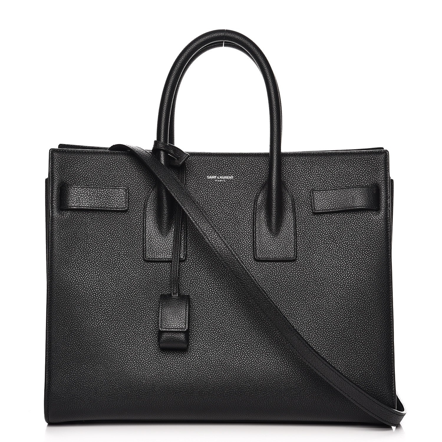 Saint Laurent Grained Calfskin Small Sac De Jour Black 1 of 12