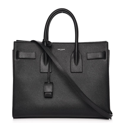 Saint Laurent Grained Calfskin Small Sac De Jour Black 1 of 12