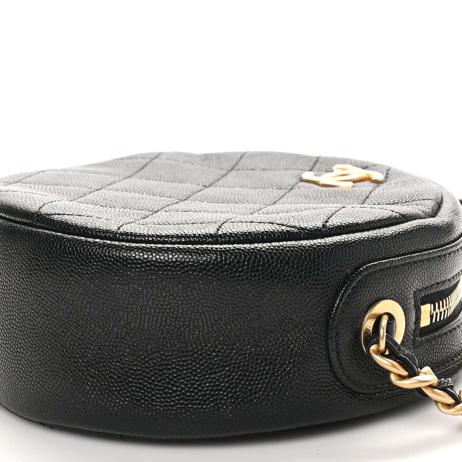 Chanel Caviar Quilted Small Round Bag With Chain Black 10 of 11