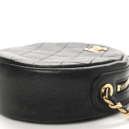 Chanel Caviar Quilted Small Round Bag With Chain Black 10 of 11