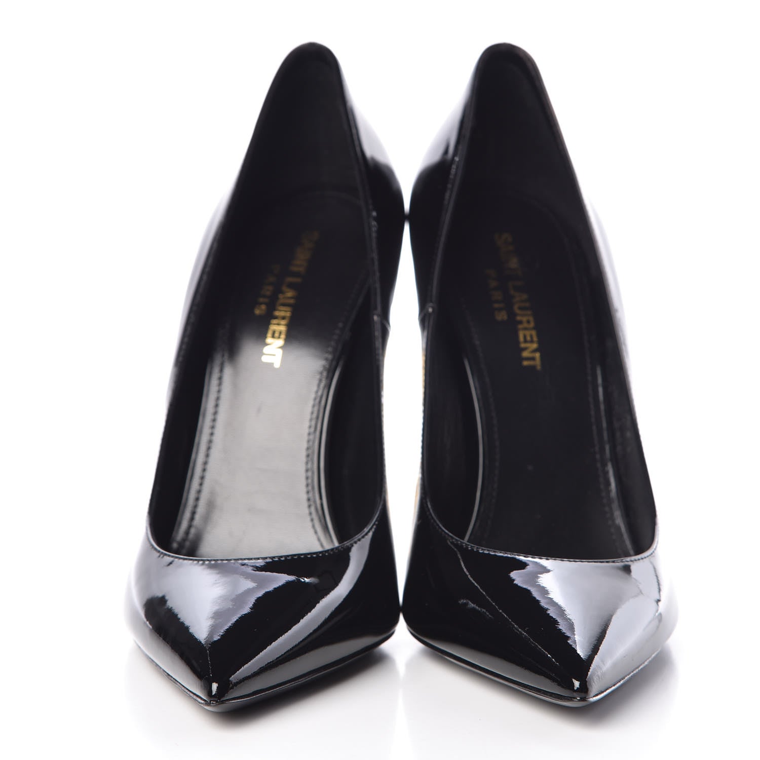 Saint Laurent Patent Calfskin Opyum 110 Pumps 38 Black Gold 2 of 10