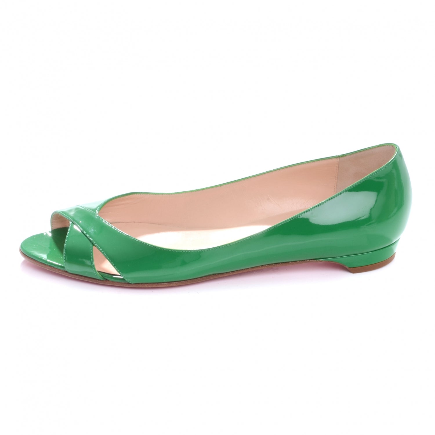 Christian Louboutin Patent Un Voilier Flats Green 37.5 1 of 6
