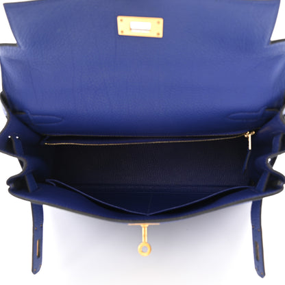 Hermes Togo Kelly Retourne 28 Bleu Electrique 5 of 12