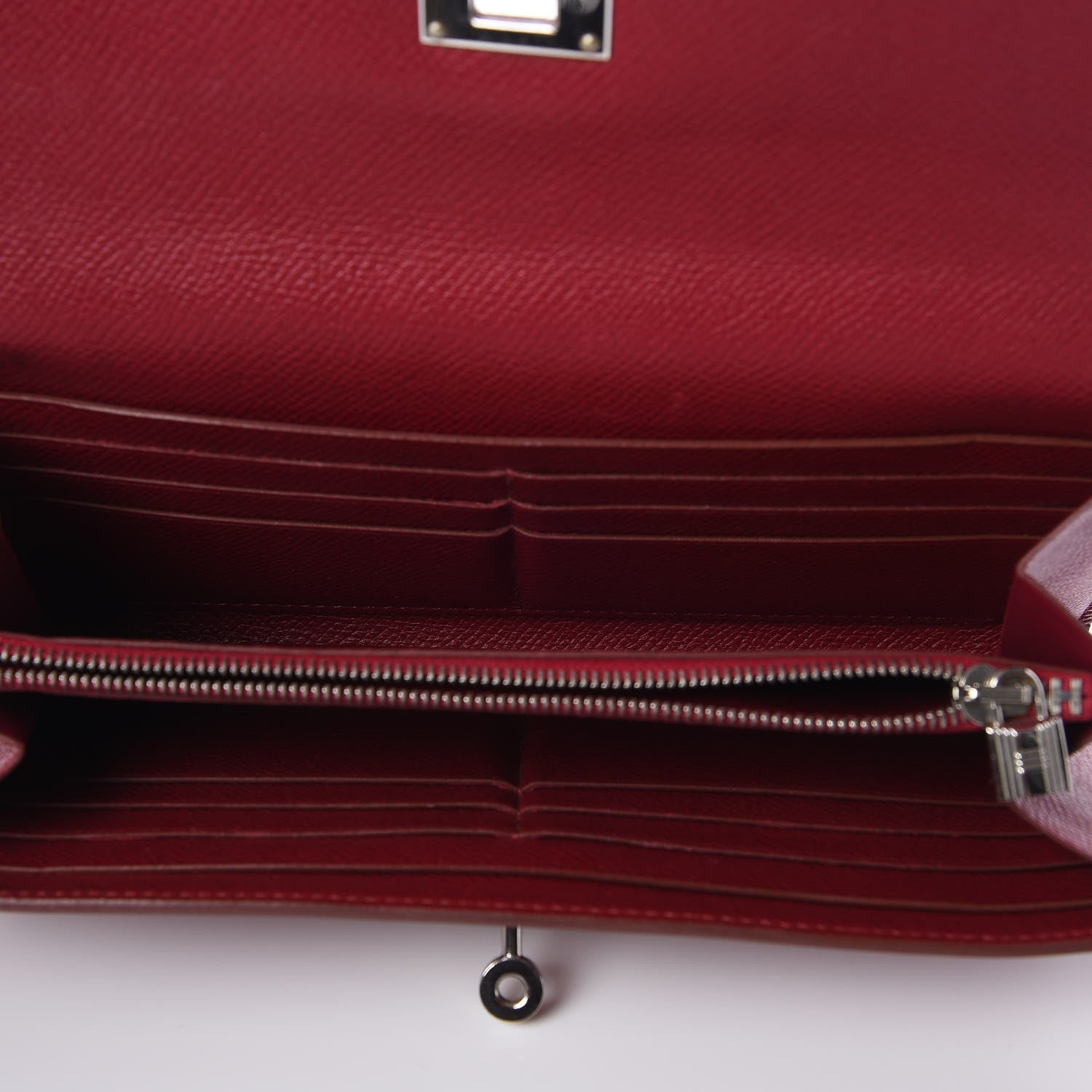 Hermes Epsom Kelly Longue Wallet Rouge Grenat 5 of 7
