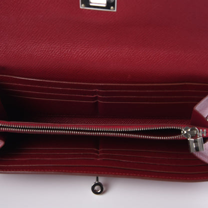 Hermes Epsom Kelly Longue Wallet Rouge Grenat 5 of 7