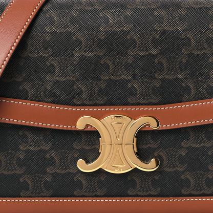 Celine Triomphe Canvas Calfskin Medium Triomphe Bag Tan 9 of 13