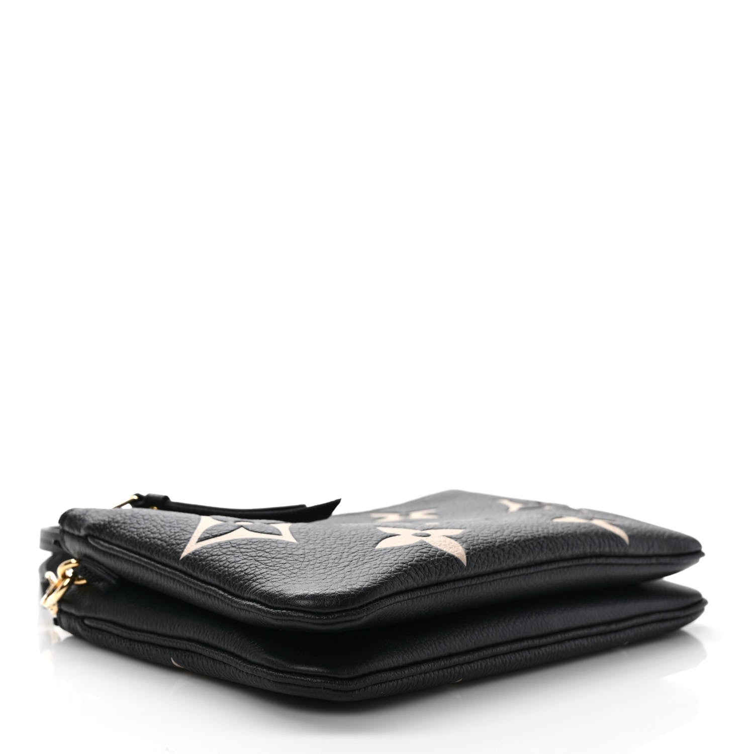 Louis Vuitton Empreinte Monogram Giant Double Zip Pochette Black Cream 4 of 10