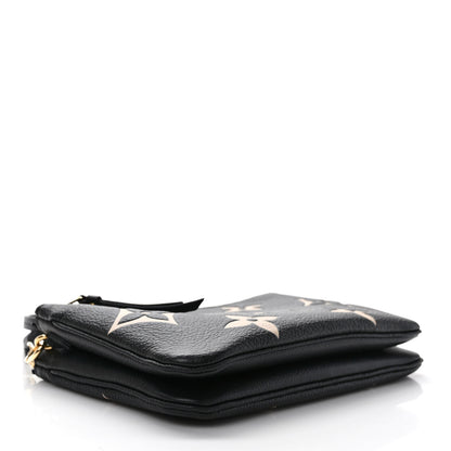 Louis Vuitton Empreinte Monogram Giant Double Zip Pochette Black Cream 4 of 10