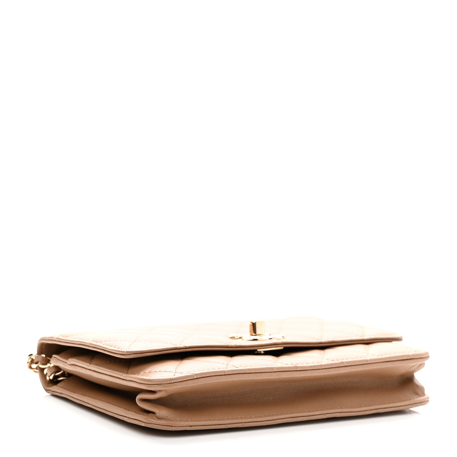 Chanel Lambskin Quilted Trendy CC Wallet On Chain WOC Beige 4 of 12