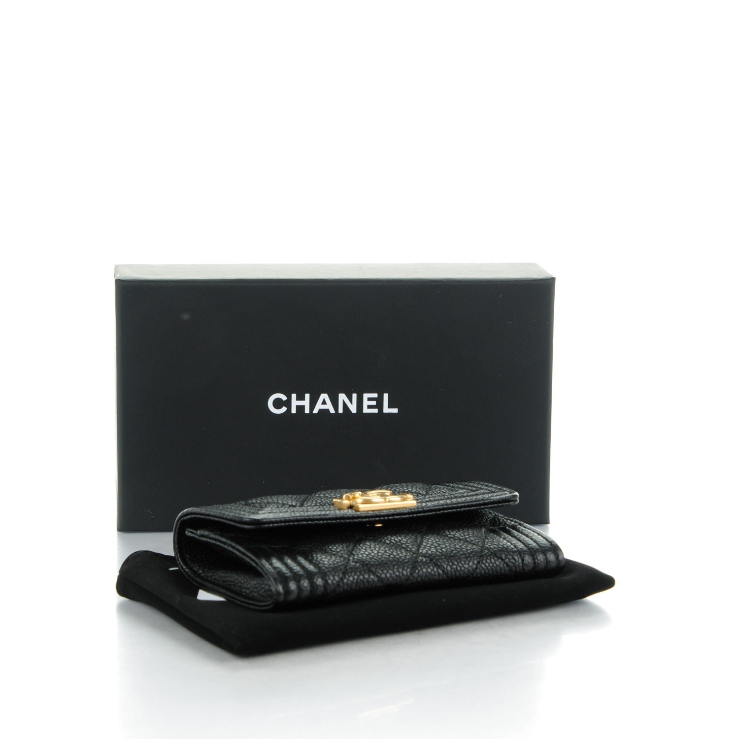 Chanel Caviar Quilted Boy Flap Card Holder Black 4 of 8