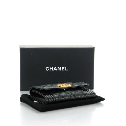 Chanel Caviar Quilted Boy Flap Card Holder Black 4 of 8